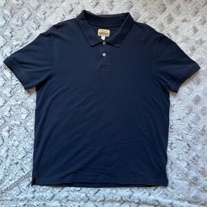 Vintage Roebuck & Co Men’s Extra Large Navy Blue Button Up Polo